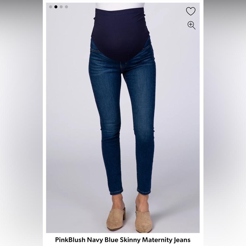 Pink blush maternity skinny jeans